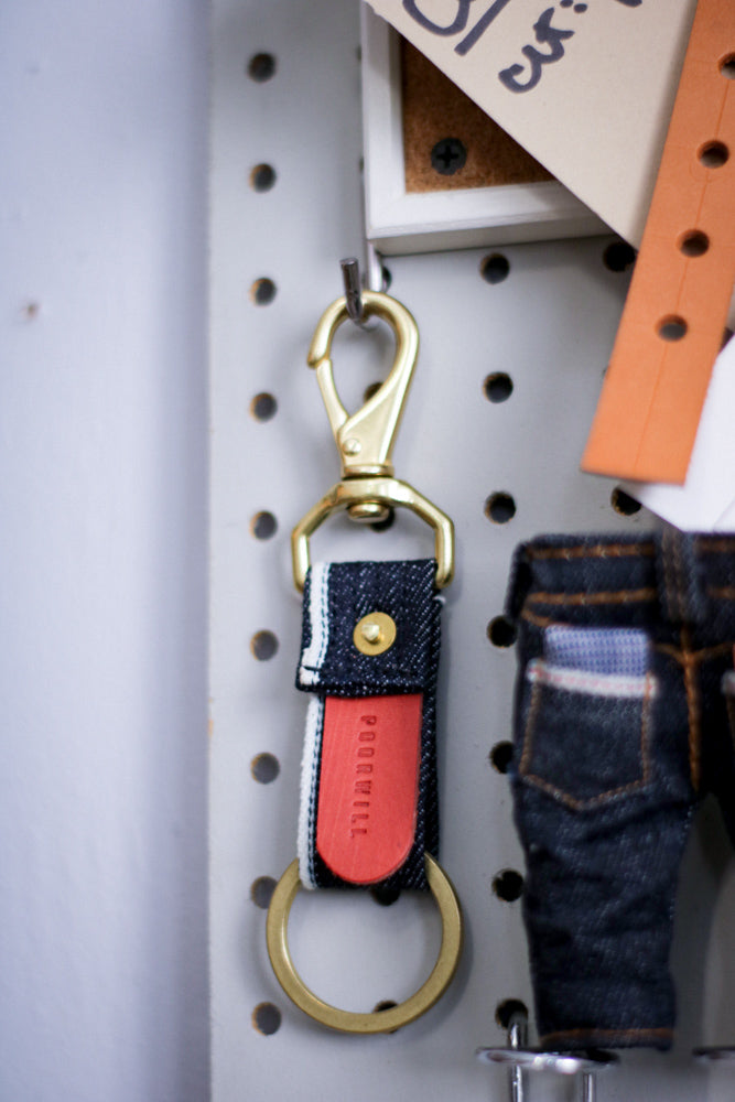 Selvedge Key Fob | BLUE SELVEDGE + RED TAB