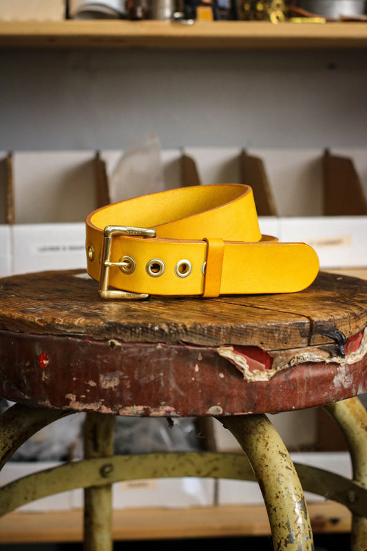 Leather Belt | ROLLER_BUCKLE + GROMMS