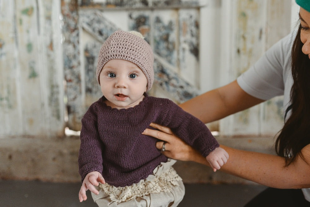 Organic cotton baby bobble hat