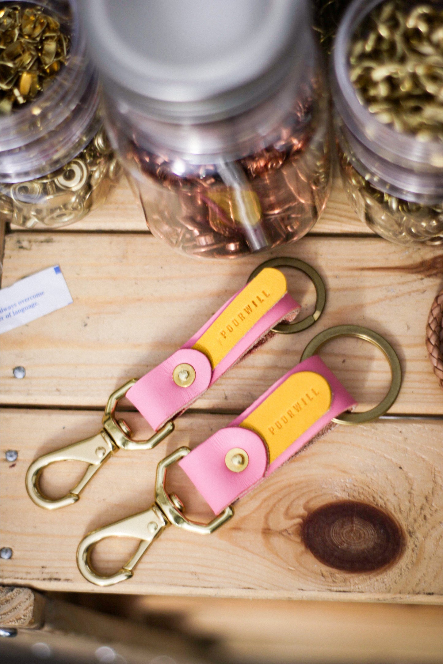 Leather Key Fob | PINK LEMONADE