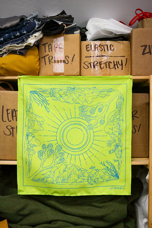 Standard Bandana - JOSHUA TREE | LIMEADE + SUPER BLUE