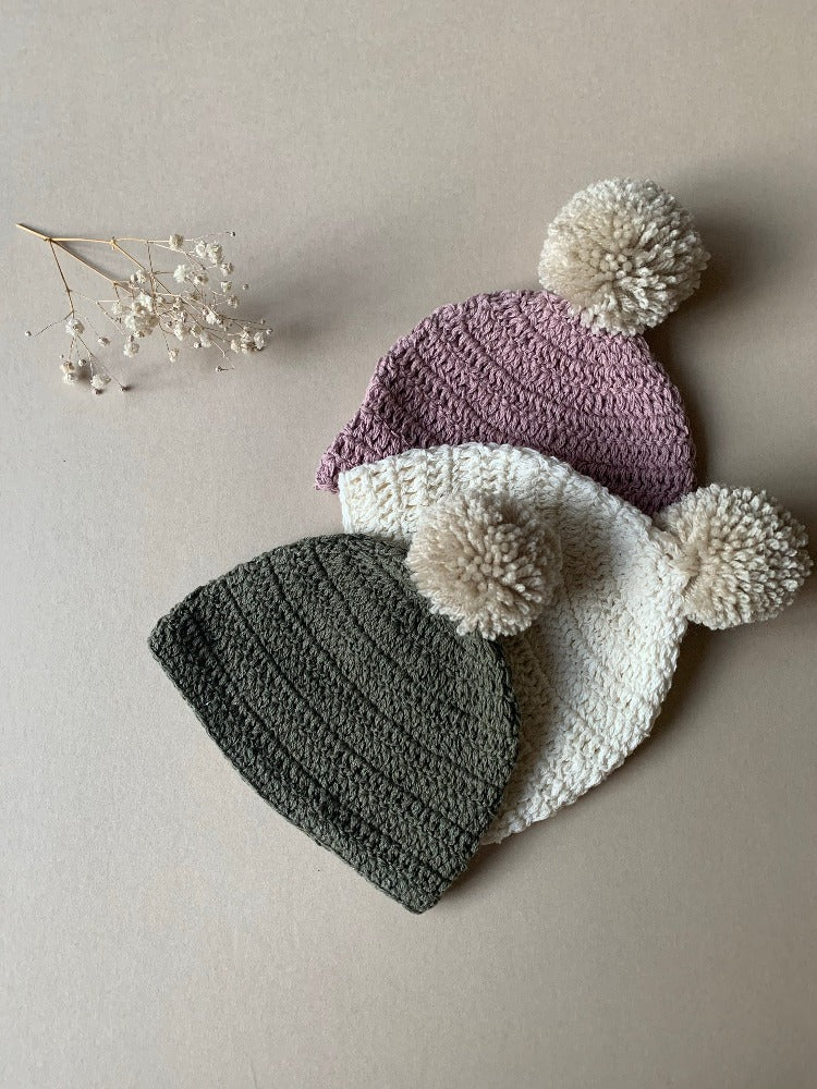 Organic cotton baby bobble hat