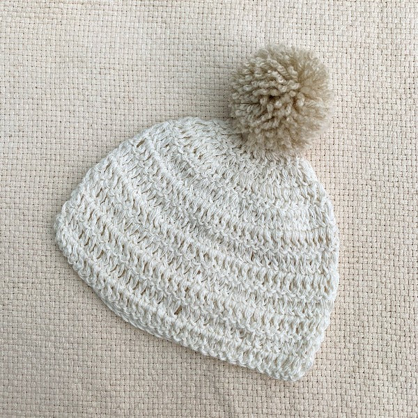 Organic cotton baby bobble hat